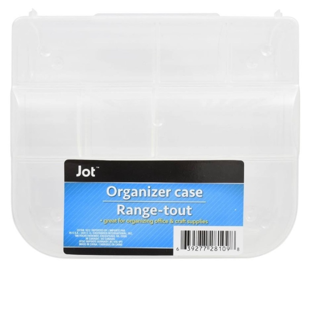 Clear Plastic 9 Compartment Snap Lid Storage Organizer Case NWT